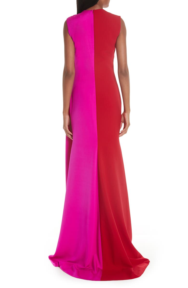 Christian Siriano Side Drape Two-Tone Gown, Alternate, color,