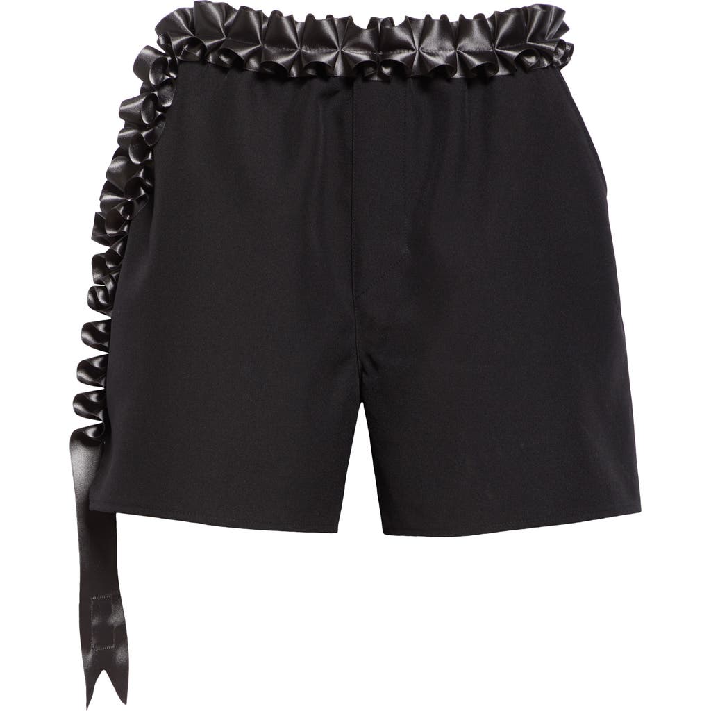 Coperni Pleated Ribbon Tailored Shorts In Black