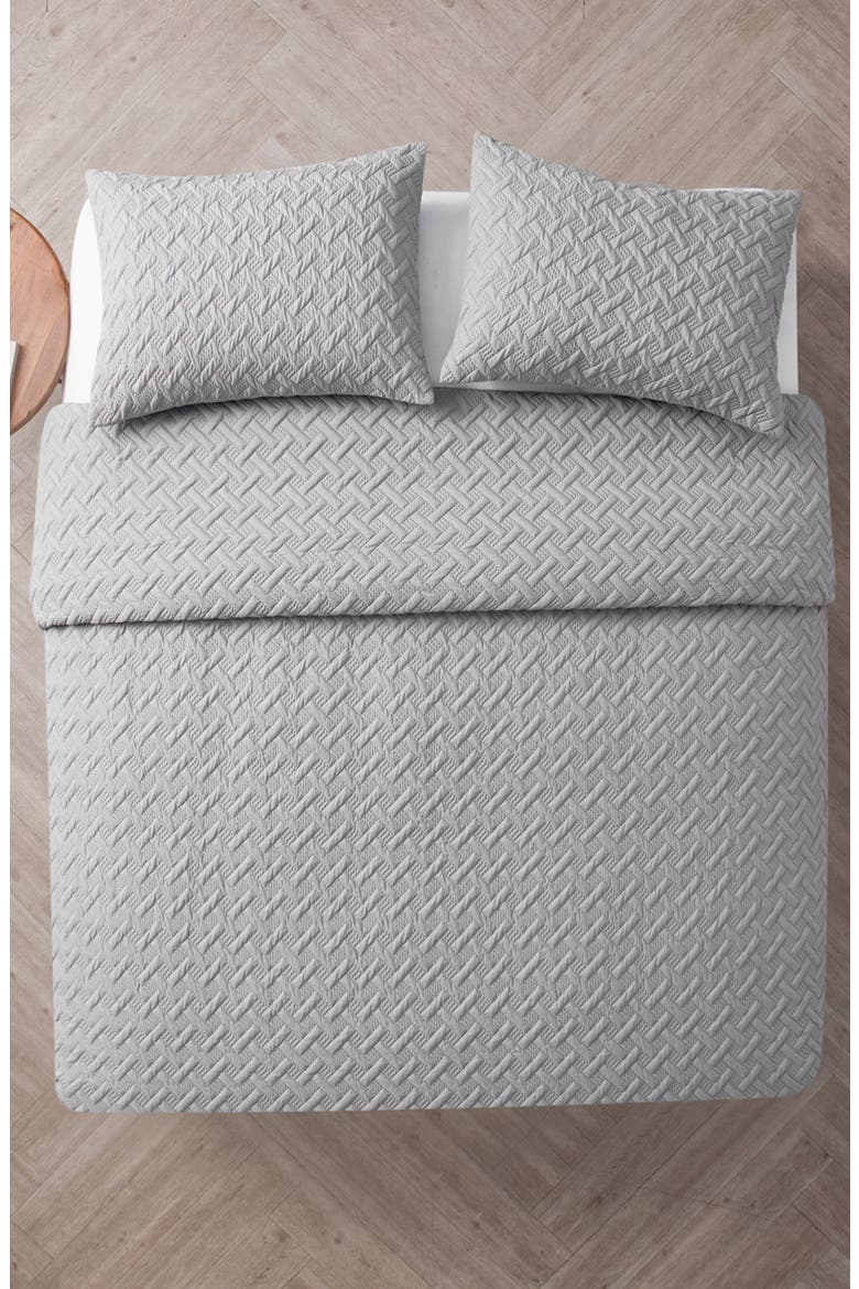 Nina Embossed Comforter Set, Alternate, color, GREY