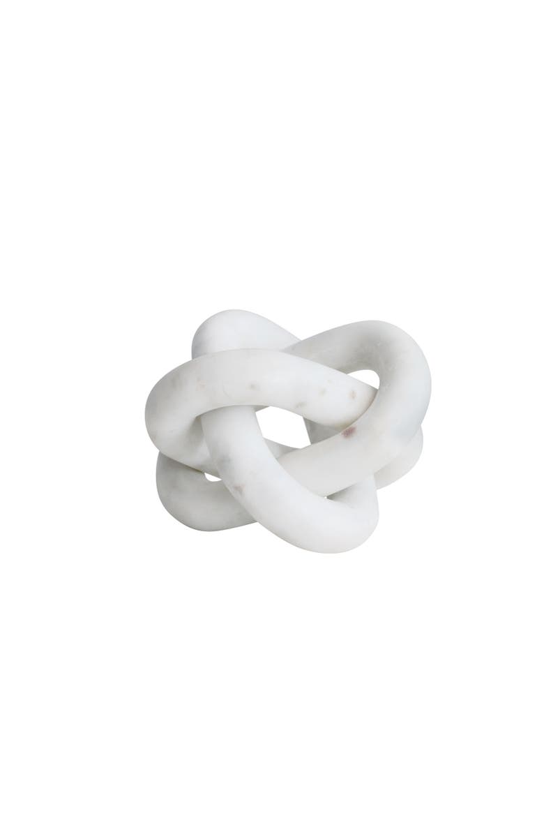 Storied Home Decorative Interlocking Marble Chain with 3 Links, White, Main, color, White
