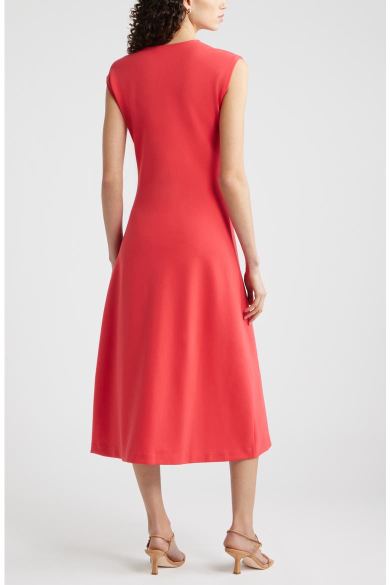 Twist Front Cap Sleeve Midi Dress, Alternate, color, RED SAUCY