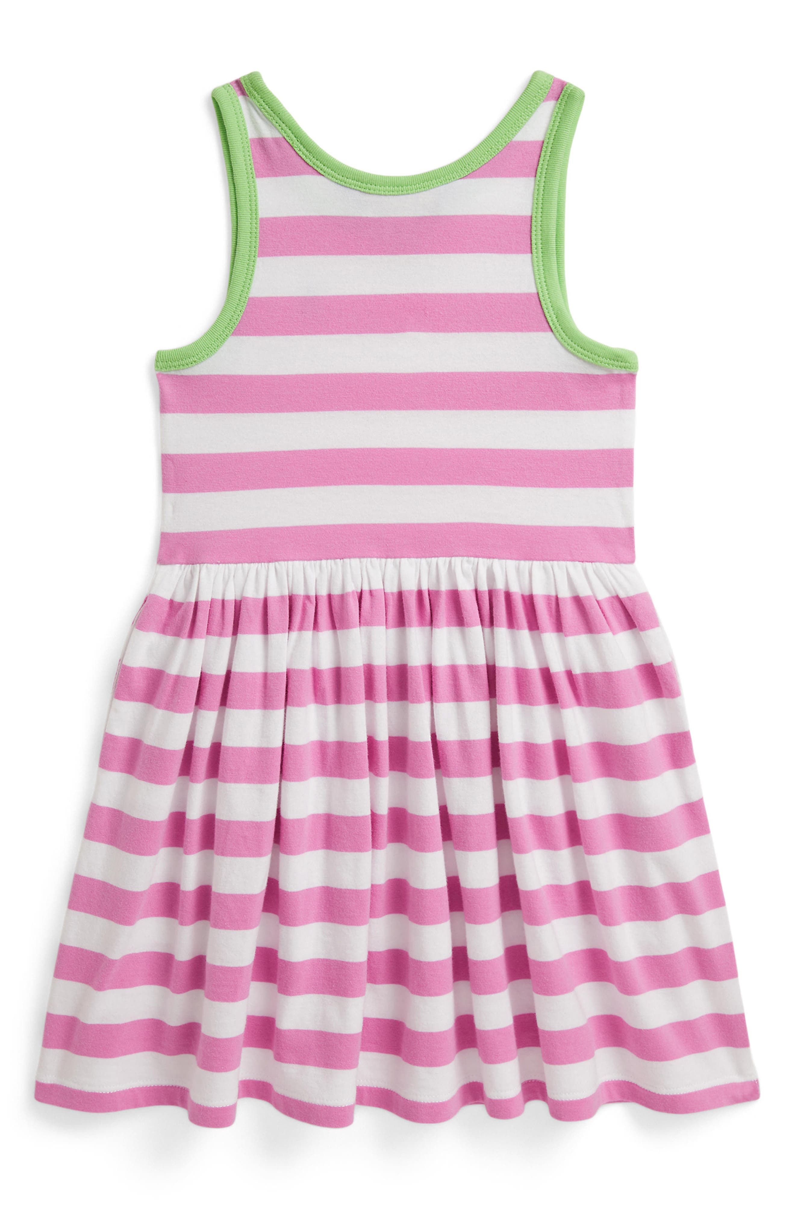 pink and white jersey dress Boden Girls Broderie Rara Jersey Dress in White
