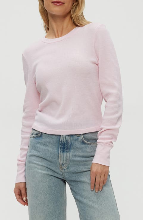 Palmer Cropped Long Sleeve Thermal T-Shirt