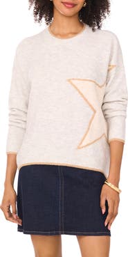 Vince Camuto Star Detail Crewneck Sweater