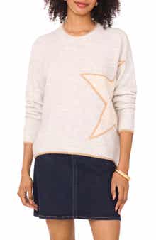 Vince Camuto Star Detail Crewneck Sweater