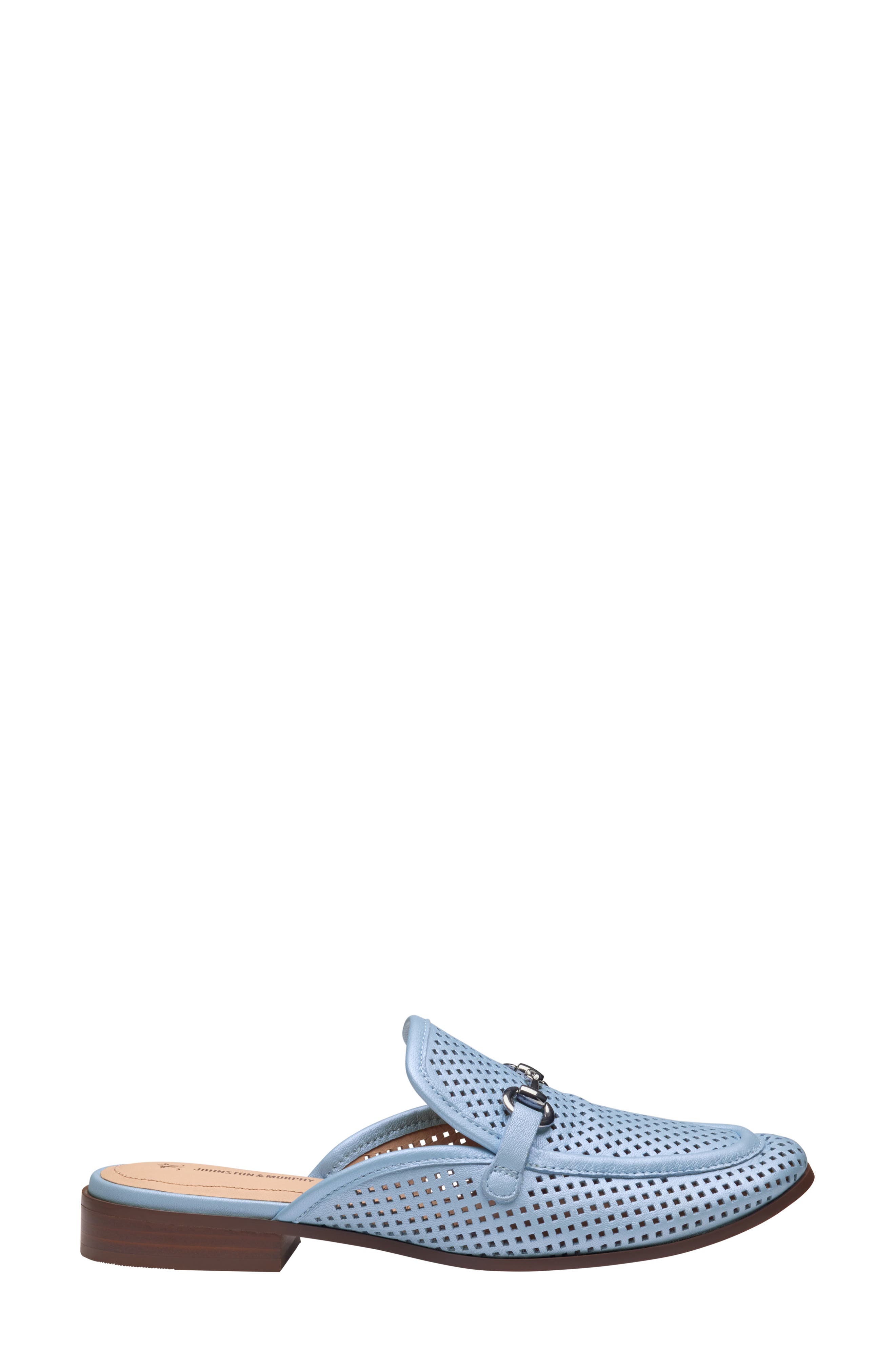 Johnston 
Murphy Ali Perforated Bit Mule, Alternate, color, Light Blue Pearlized