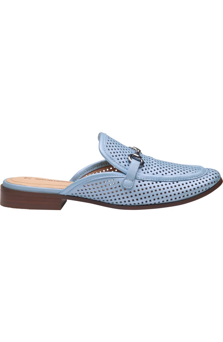 Johnston & Murphy Ali Perforated Bit Mule, Alternate, color, Light Blue Pearlized