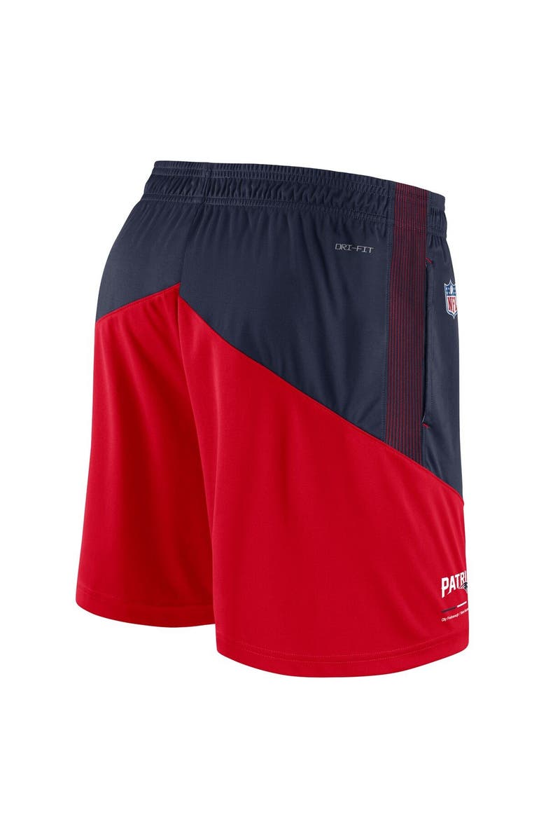 Nike Men's Nike Navy/Red New England Patriots Sideline Primary Lockup Performance Shorts, Alternate, color, Navy