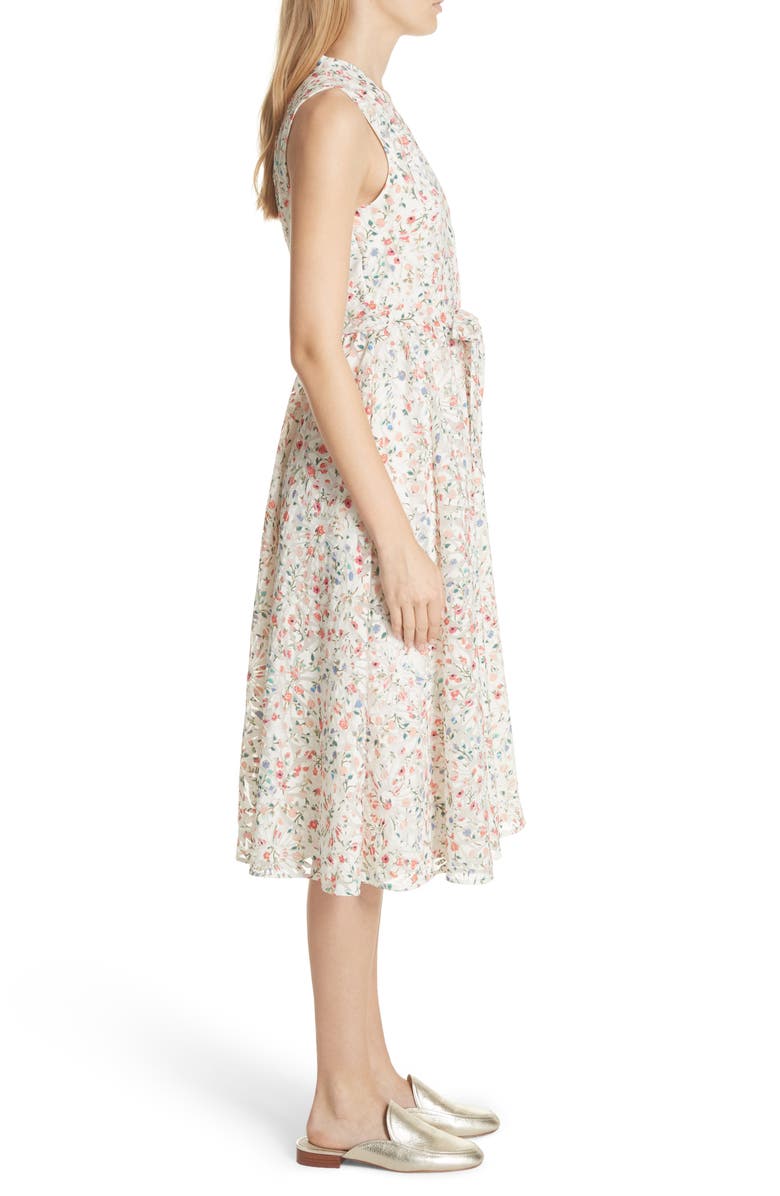 Kate Spade New York mini bloom burnout midi dress, Alternate, color, 