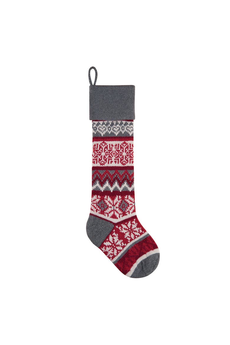 Winter Snowflake Stocking, Main, color, Gray