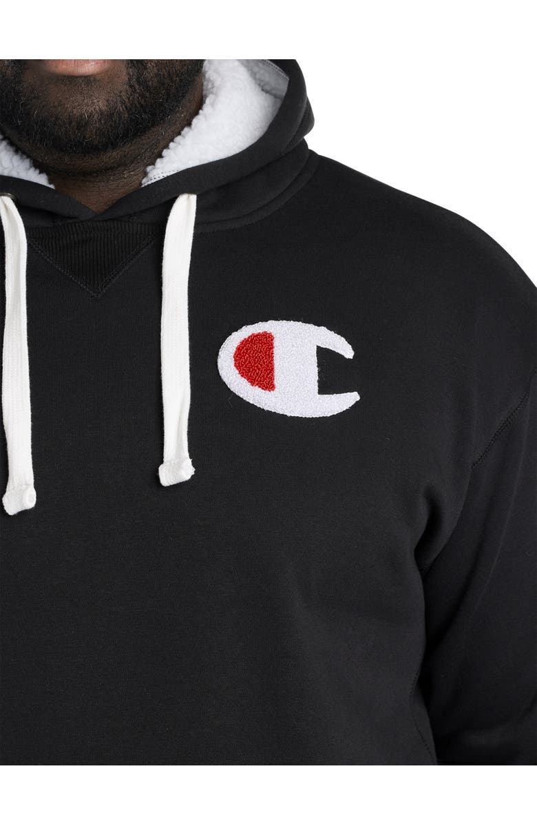 Champion Big & Tall Faux Shearling Hoodie, Alternate, color, 