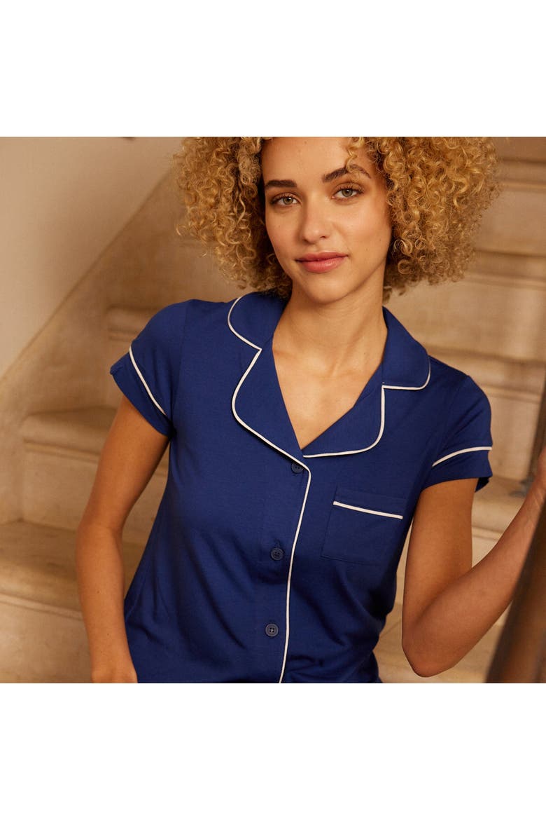 Pima Knit Capri Set, Alternate, color, Marine Blue