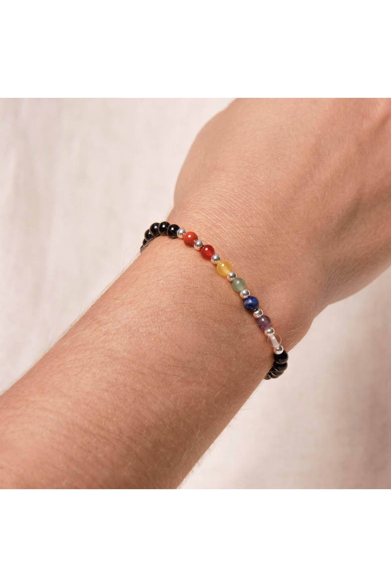 Seven Chakra Energy Bracelet, Alternate, color, Black / Multi