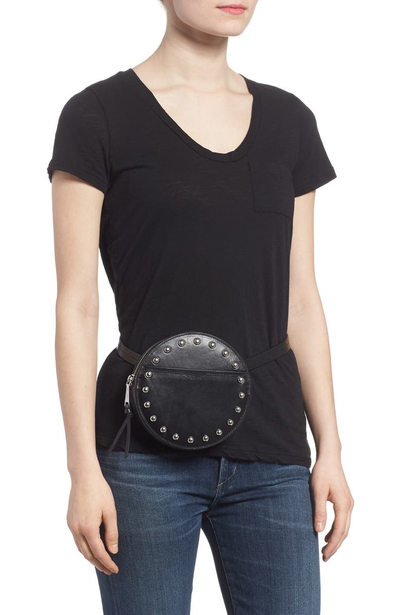 Rebecca Minkoff Studded Leather Belt Bag, Alternate, color,
