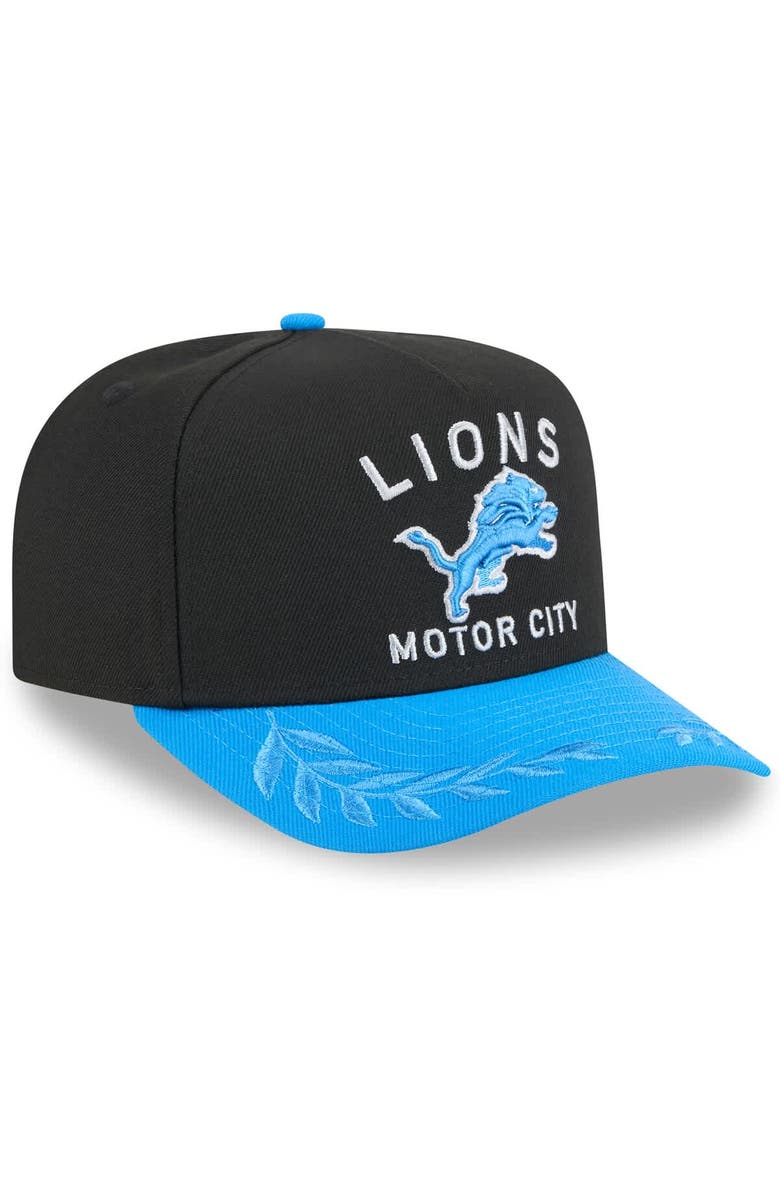 New Era Men's New Era Black/Blue Detroit Lions 2025 NFL Draft A-Frame 9FIFTY Snapback Hat, Alternate, color,