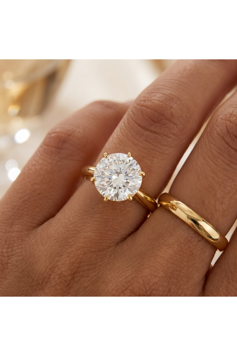 2 Ct Round Solitaire Diamond Engagement Ring 14k Gold, Alternate, color, 14k Yellow Gold