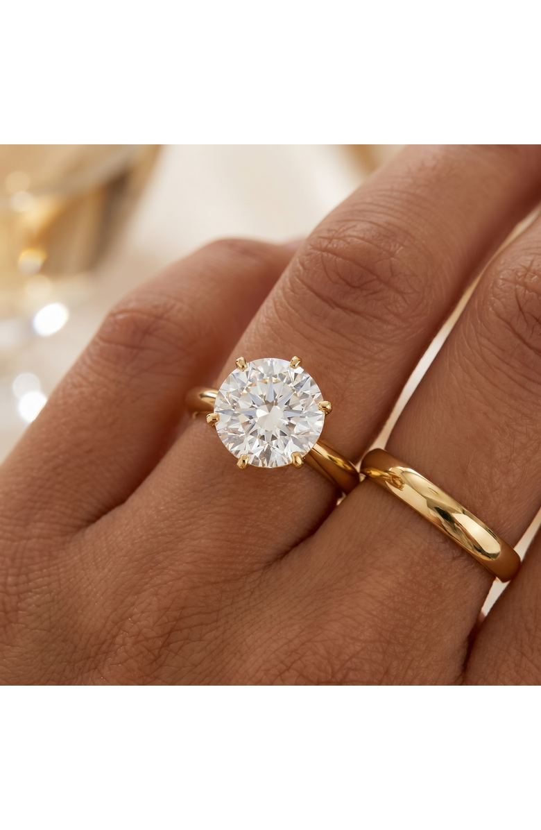 Bliss Diamond 2 Ct Round Solitaire Diamond Engagement Ring 14k Gold, Alternate, color, 14K Yellow Gold