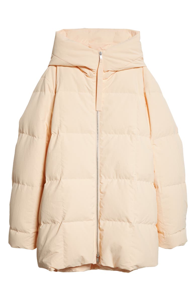 Jil Sander Quilted Recycled Down Jacket with Hood, Alternate, color, English Rose