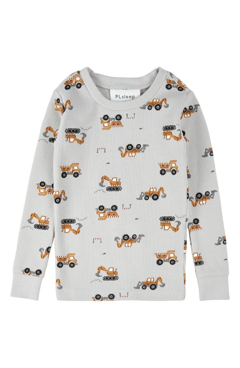 Petit Lem Kids' Fitted Two-Piece Pajamas & Socks Set, Alternate, color, Light Grey