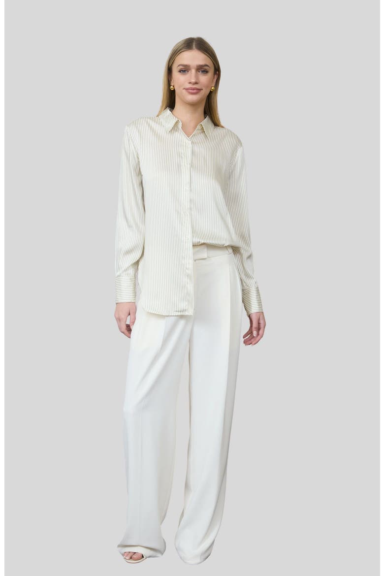 Stripe Button-Up Shirt, Alternate, color, LIGHT OLIVE