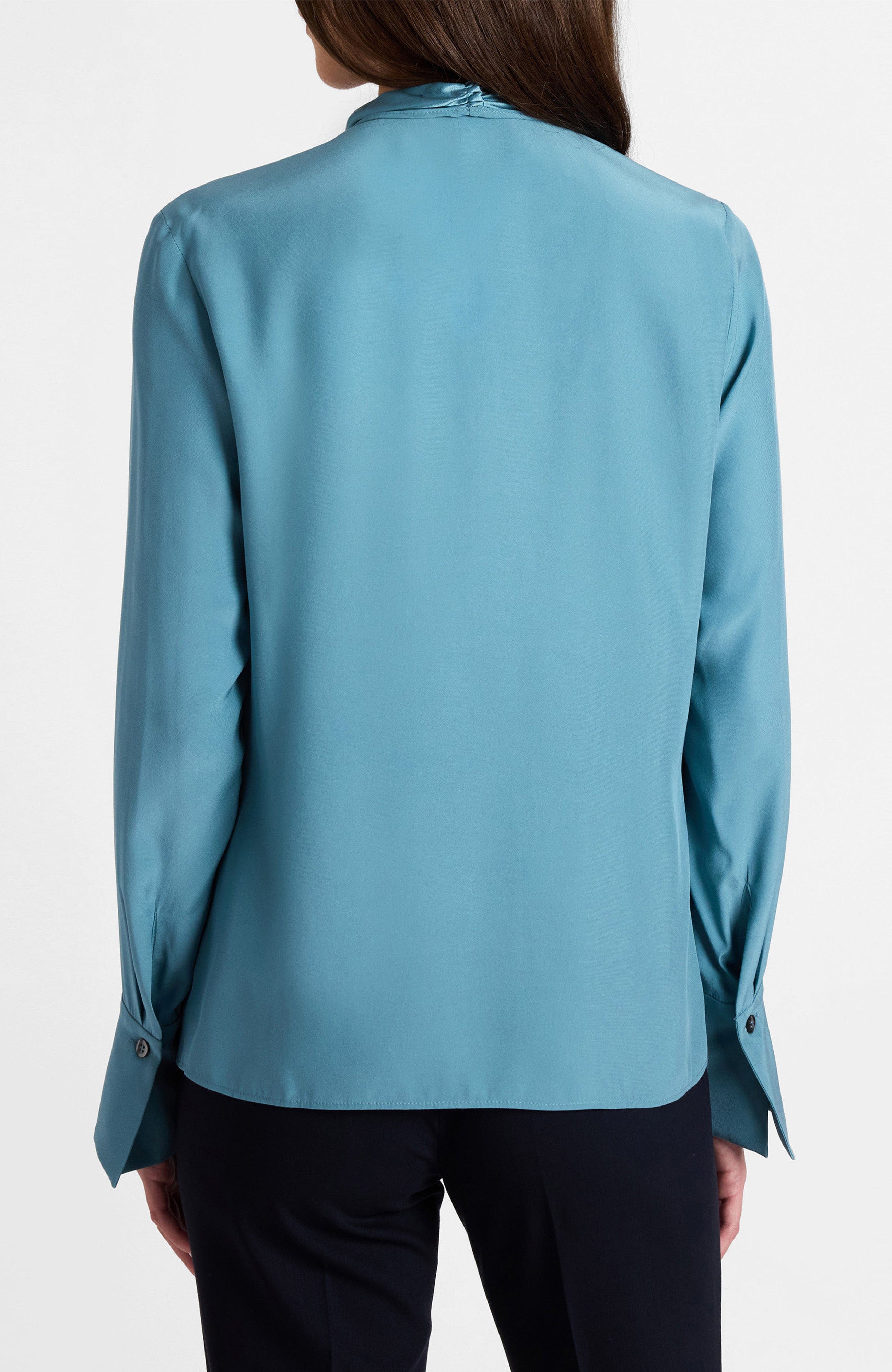 Amanda Silk Long Sleeve Tie Neck Blouse - image 2