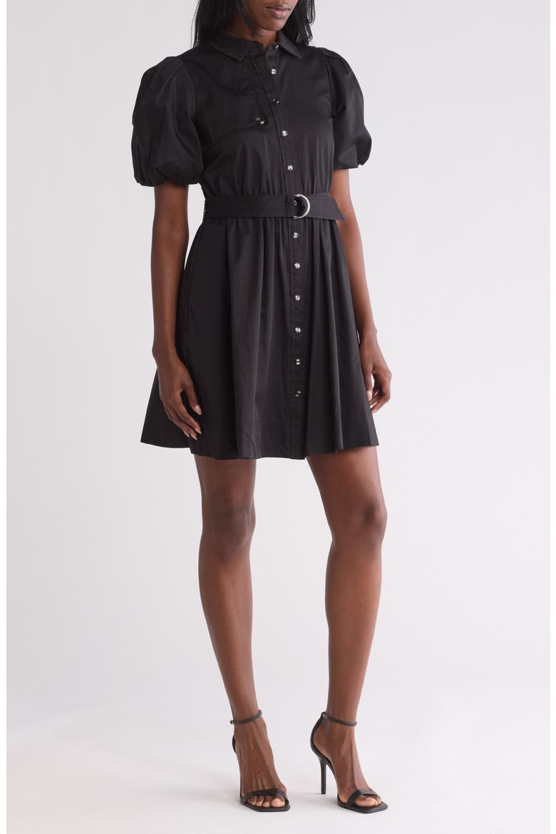 KARL LAGERFELD PARIS Belted Cotton Poplin Shirtdress (Women)