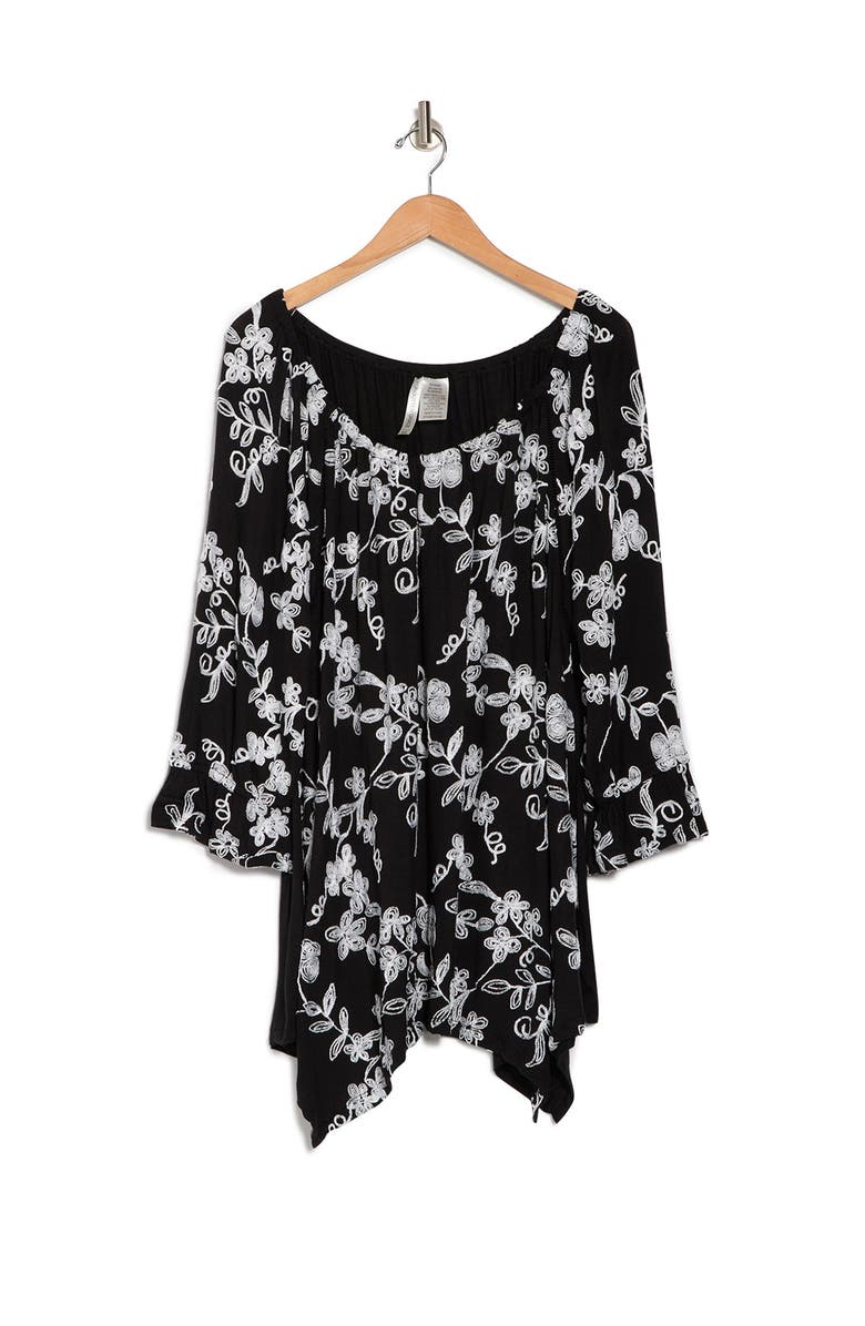 Forgotten Grace Peasant Sharkbite Embroidered Tunic, Alternate, color, 