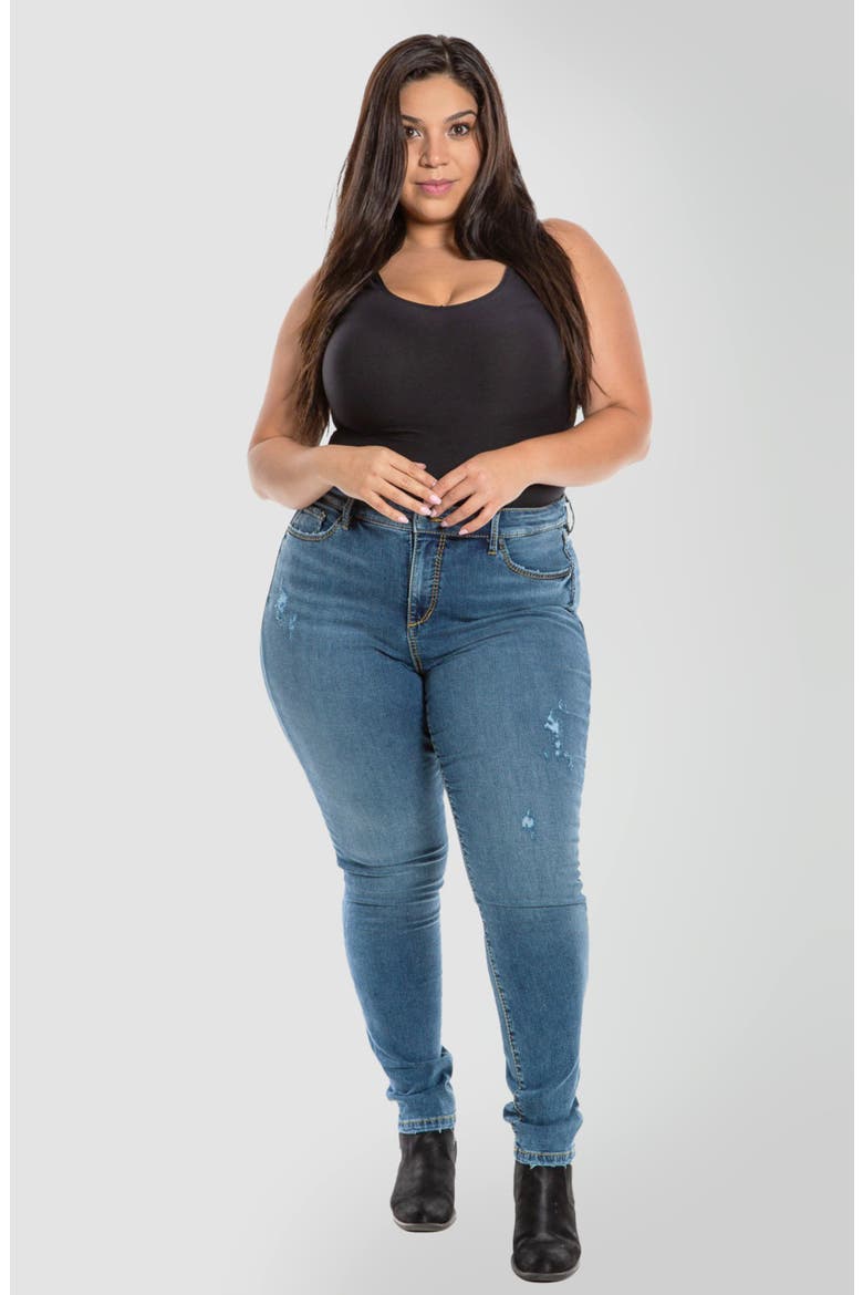 Distressed High Waist Jeggings, Alternate, color, KATHLEEN