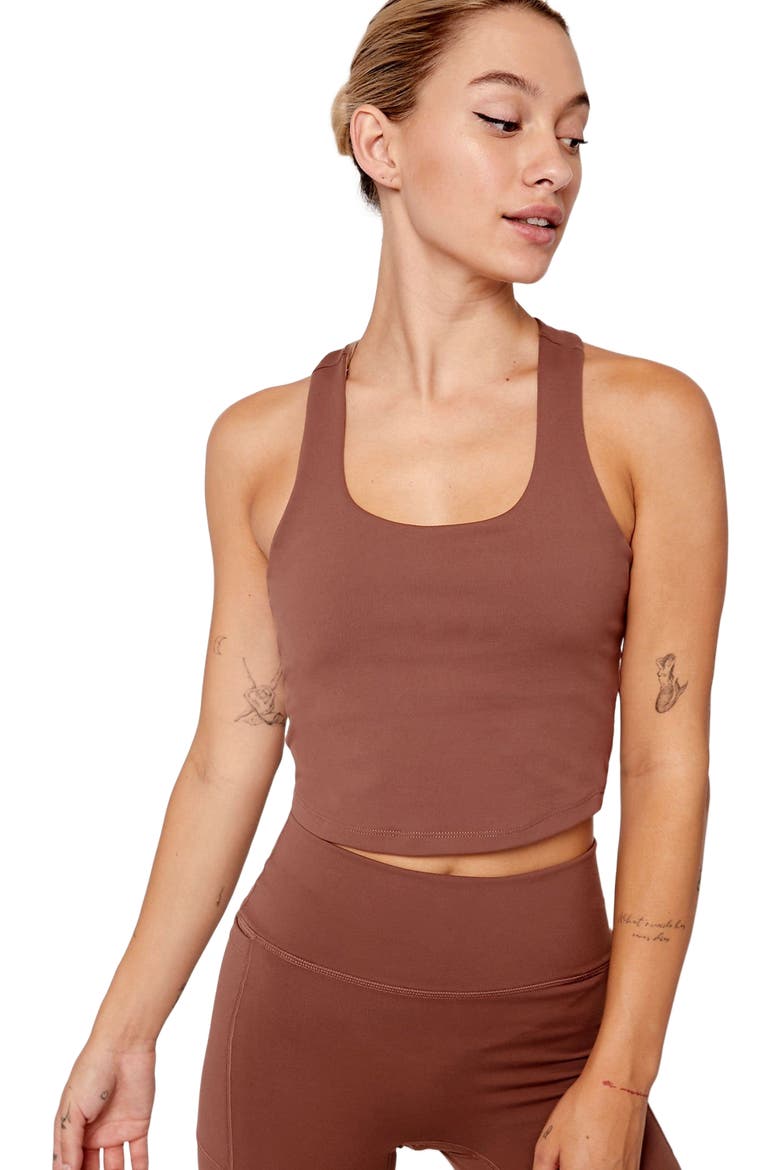 Juno Cloudlux Longline Bra, Alternate, color, Walnut