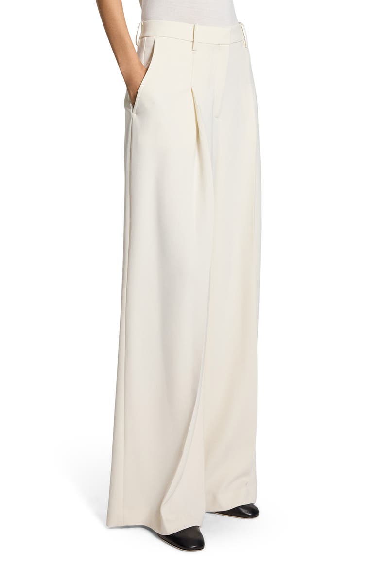 Pleated High Rise Wide Leg Pants, Alternate, color, RICE
