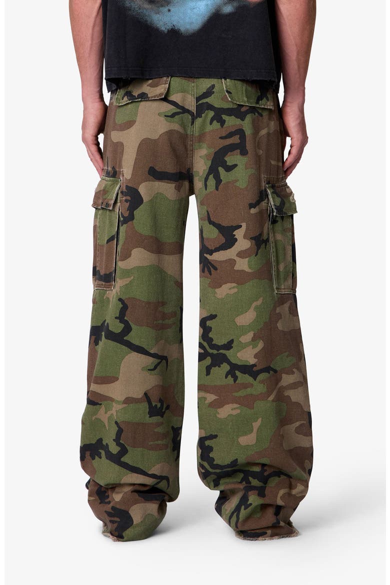 Distressed Wide Leg Camo Cargo Pants, Alternate, color, CAMO