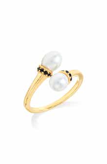 YS GEMS Cultured Pearl Bypass Ring