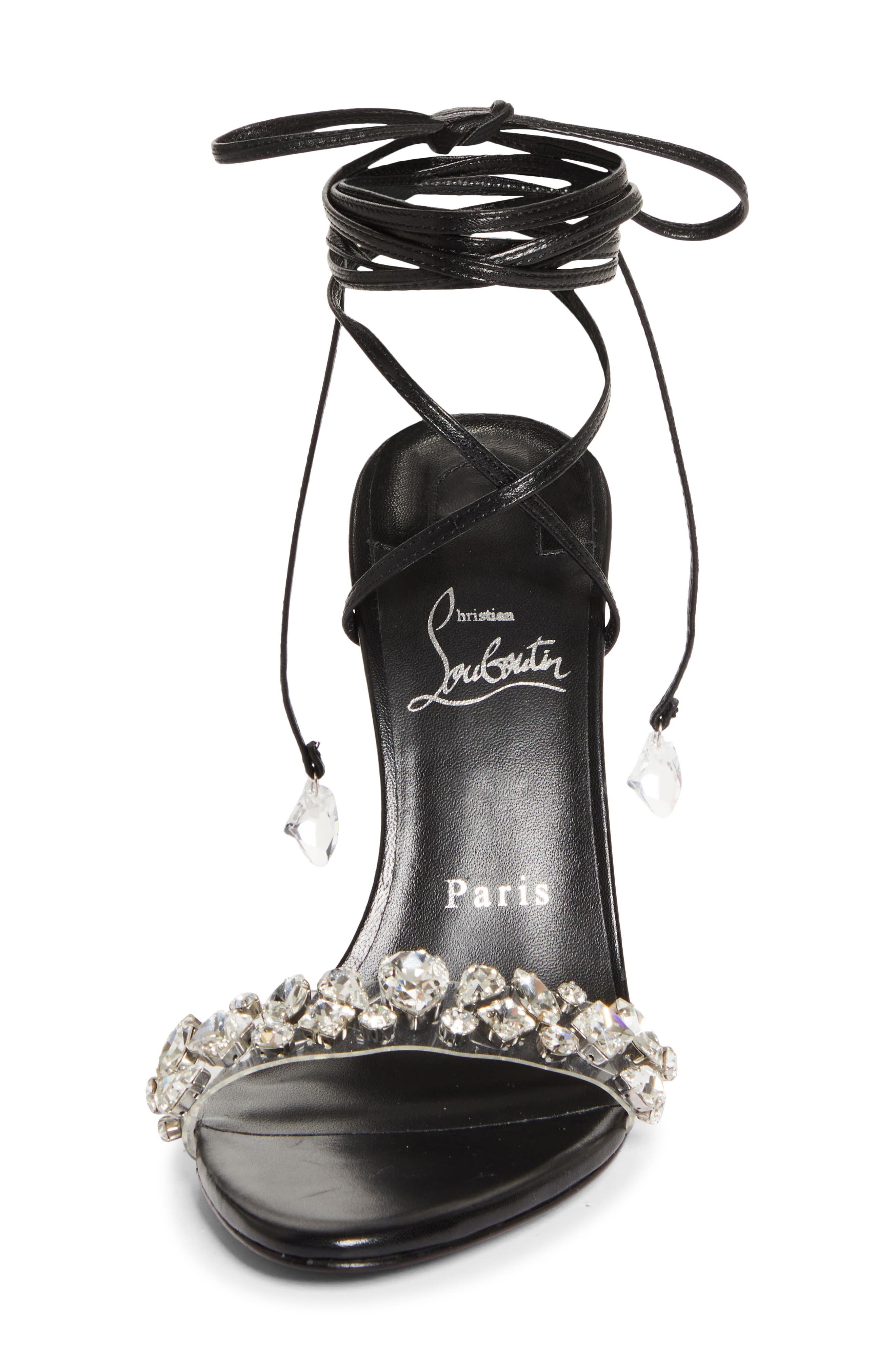 Christian Louboutin Fanny Jolly Sandal, Alternate, color, Crystal/ Black