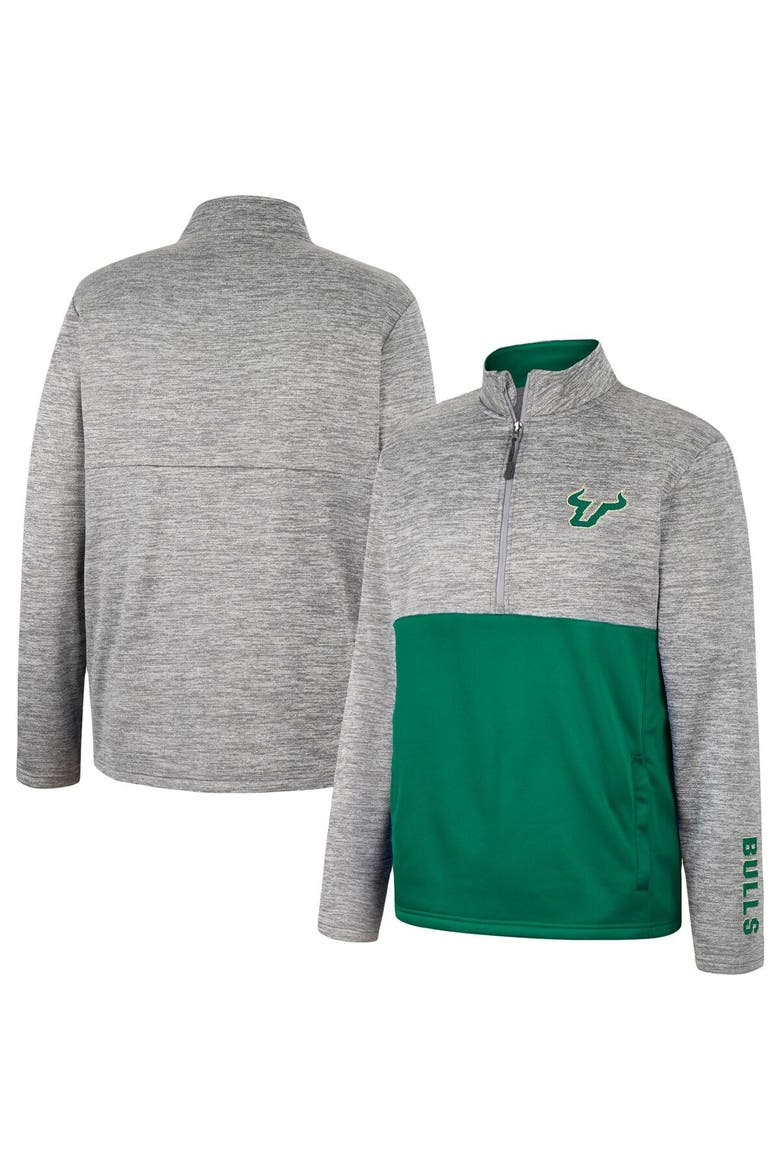 Men's Colosseum Gray South Florida Bulls John Half-Zip Jacket, Main, color, Gray