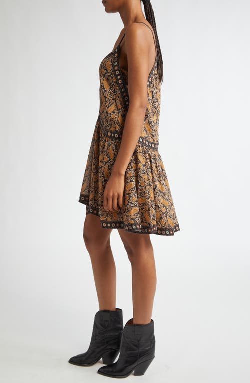 Isabel Marant Étoile Danielle Floral Cotton Blend Dress In Black/brown Multi