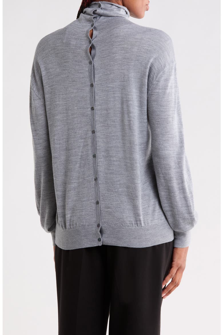 Easy Wool & Silk Turtleneck Sweater, Alternate, color, MEDIUM HEATHER GREY