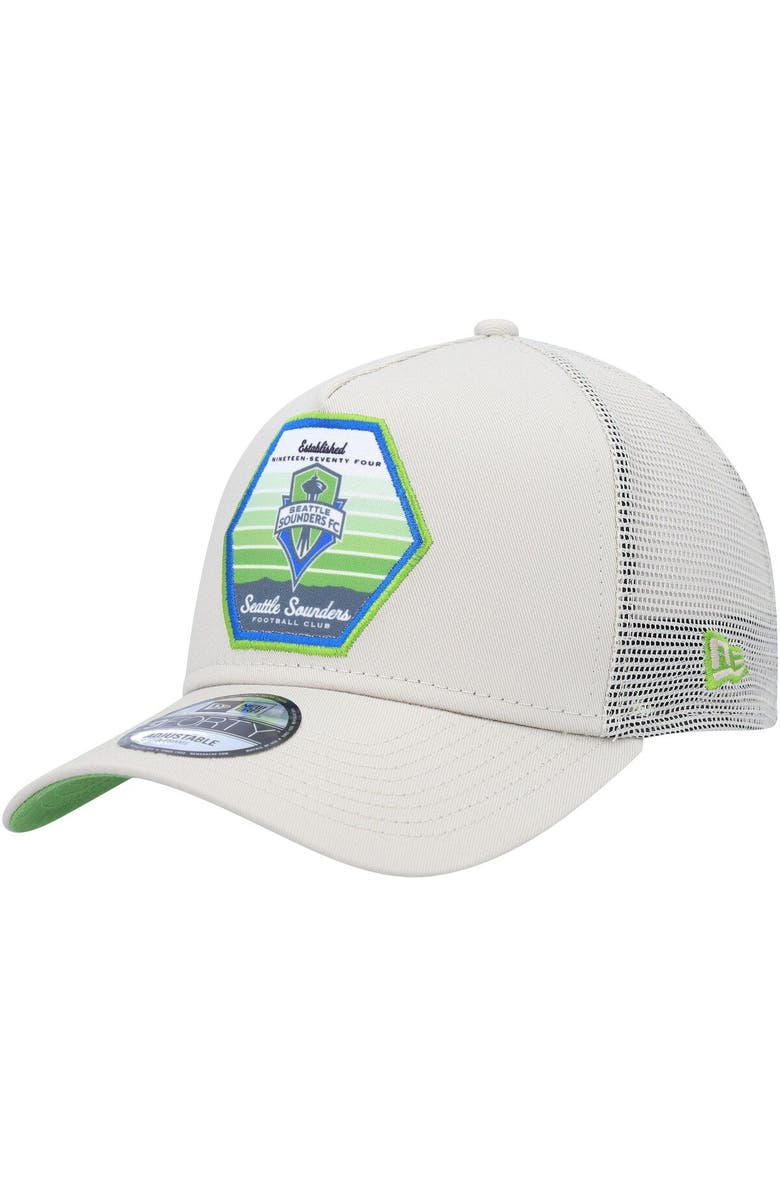New Era Men's New Era  Green Seattle Sounders FC Established Patch 9FORTY A-Frame Trucker Adjustable Hat, Main, color, 