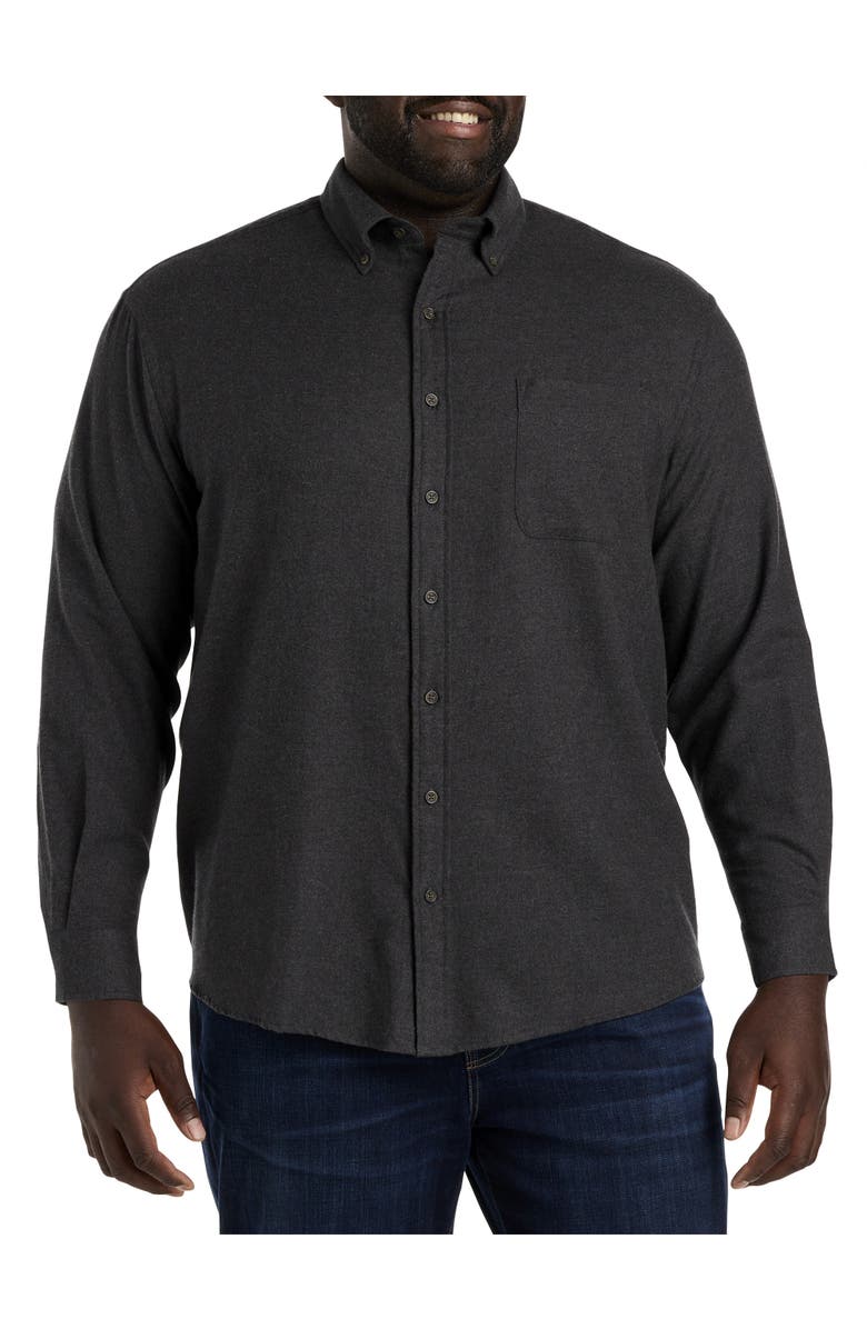 Harbor Bay by DXL Big & Tall Solid Flannel Sport Shirt, Alternate, color, 