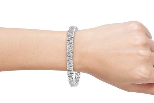Bliss Diamond 10ct Pear Shape Diamond Tennis Bracelet Wide 14k Gold Lab Grown In 14k White Gold