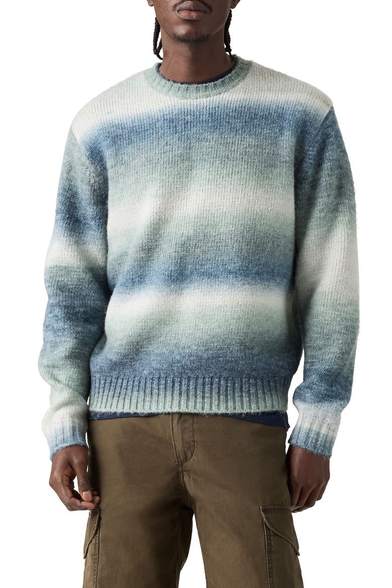 Laurel Ombré Stripe Crewneck Sweater, Main, color, SPACE DYE NIGHTFALL