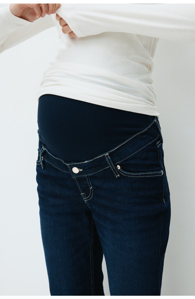 H&M Mama Flared Jeans, Alternate, color, Dark Denim Blue