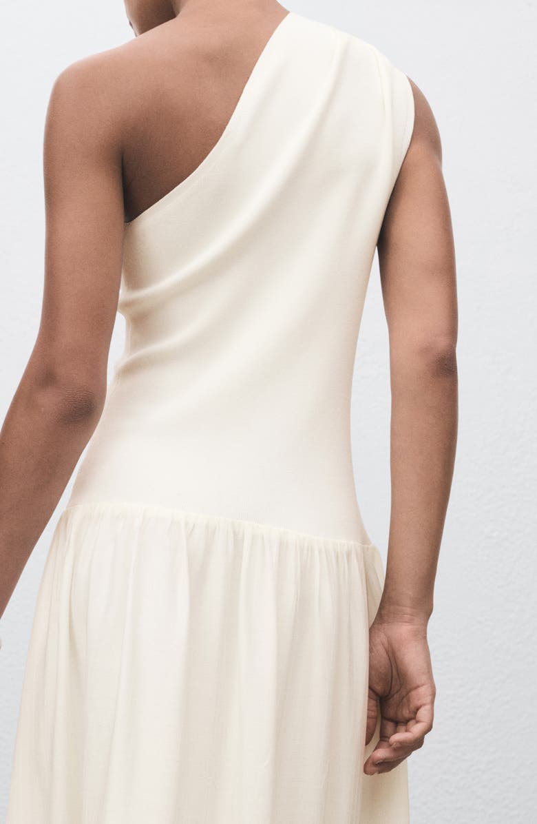 MANGO Asymmetric A-Line Dress, Alternate, color, Ecru