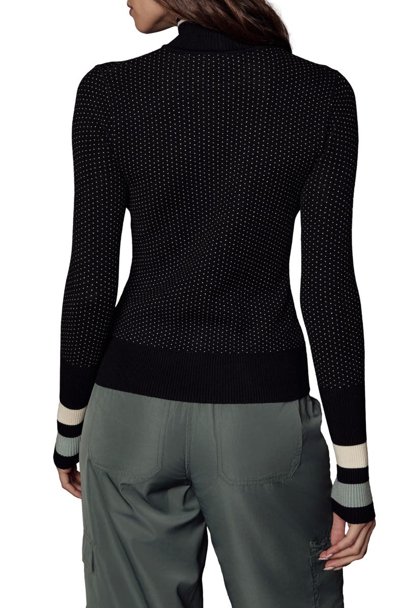 Alp N Rock Holly Snowflake Fair Isle Mock Neck Sweater, Alternate, color, Black