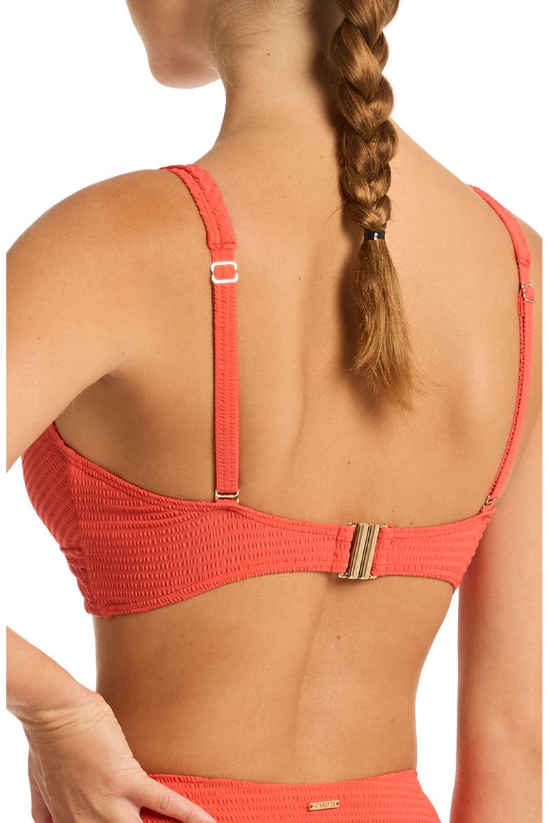 Cross Front Multifit Bikini Top, Alternate, color, FLAME