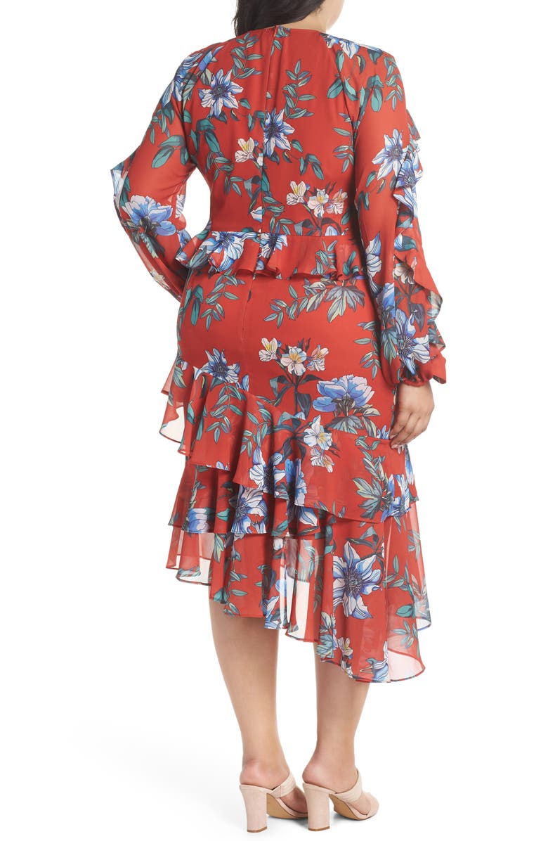 Cooper St Floral Asymmetrical Dress, Alternate, color,