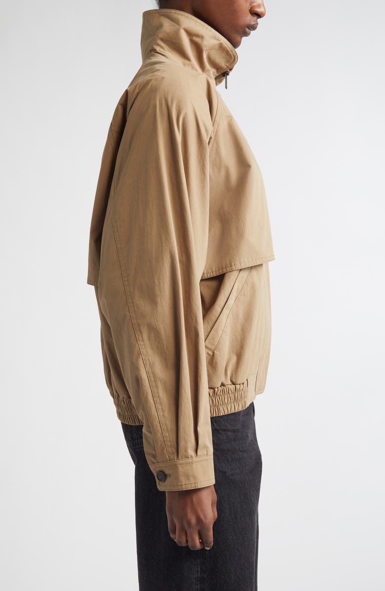 Saint Laurent Raglan Sleeve Cotton Canvas Jacket, Alternate, color, Beige/ Oleron