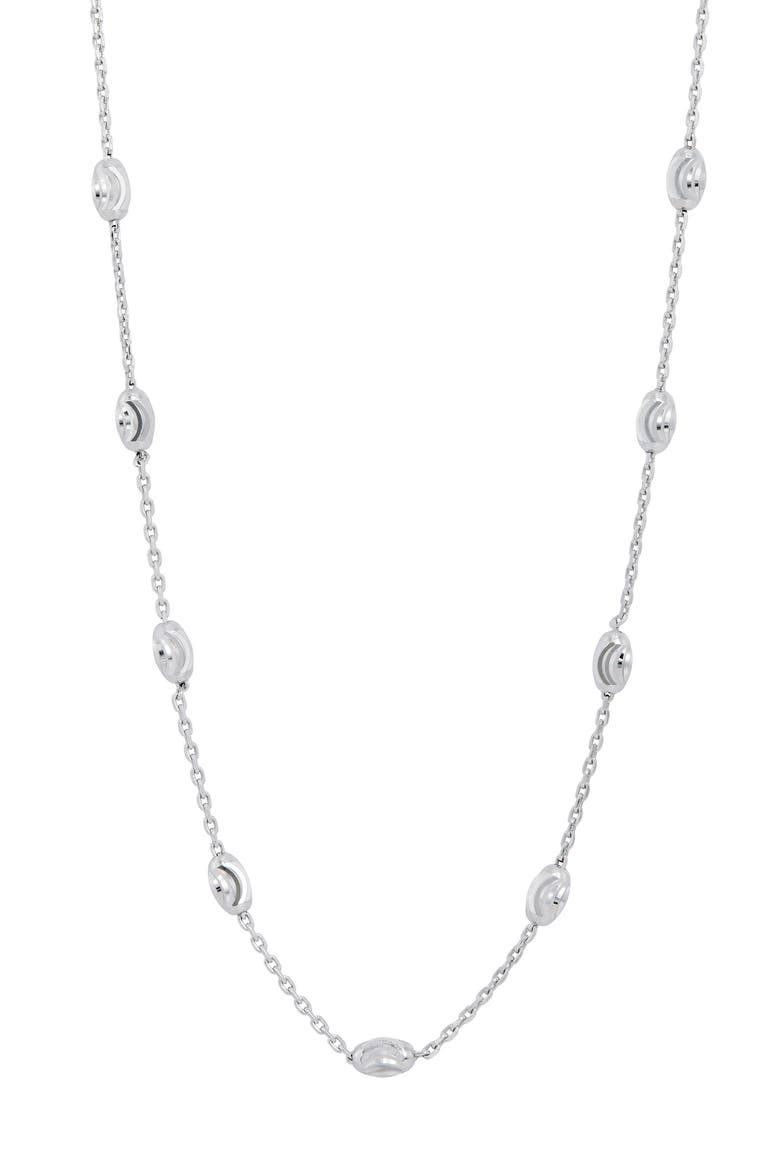 Italian Station Bead Necklace, Main, color, WHITE