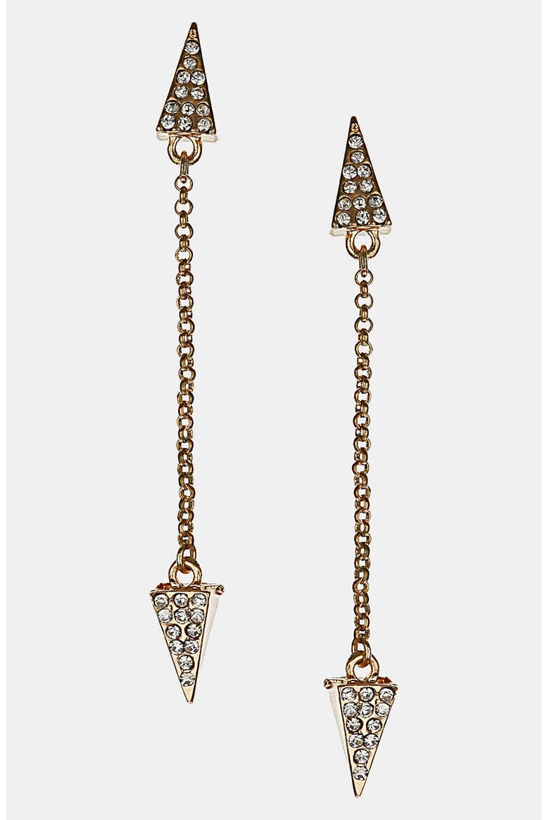 'Rhinestone Arrow' Drop Earrings, Main, color, CRYSTAL