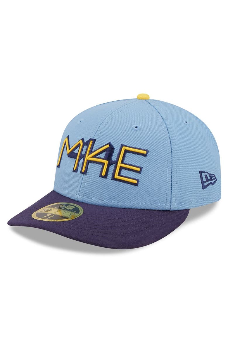 New Era Men's New Era Powder Blue Milwaukee Brewers 2022 City Connect Low Profile 59FIFTY Fitted Hat, Main, color, Light Blue
