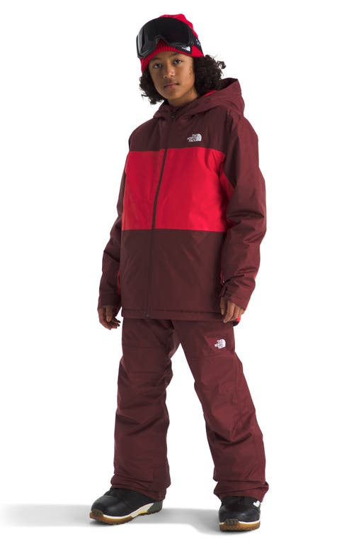 The North Face Kids' Freedom Waterproof Insulated Snow Pants In Burgundy